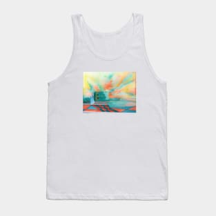 Orange and Green Abstract Tank Top